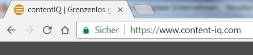 So sieht eine SSL-verschlüsselte Website im Browser aus | Screenshot: content-iq.com