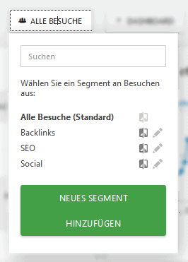 Matomo: Segment auswählen